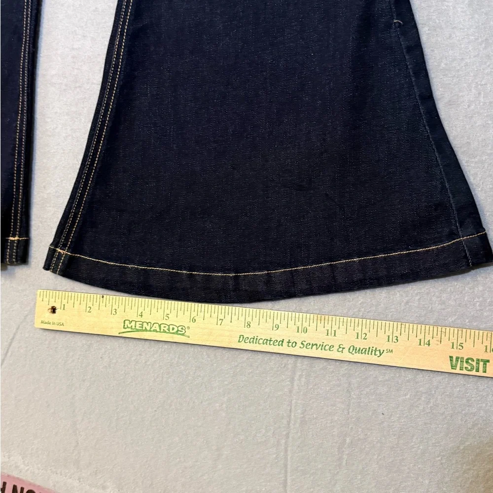 KanCan Jeans Women 11 29x33  Blue Jainey High Rise Super Flare Dark Wash Stretch - Picture 5 of 8